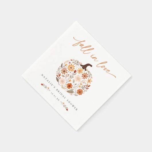 Fall von Liebe Pumpkin-Brautparty Serviette (Ecke)