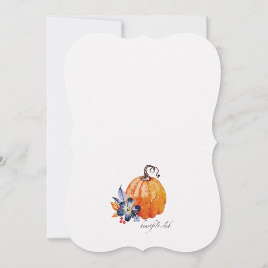 Fall von Liebe Pumpkin Einladung (Rückseite)