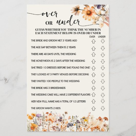 Fall von Wildblumen über oder unter der Duschspiel Flyer (Vorne)