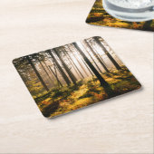 Fall-Wald mit Sunrays Rechteckiger Pappuntersetzer (angewinkelt)