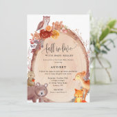 Fall-Waldtiere, Curbside-Babydusche Einladung (Stehend Vorderseite)