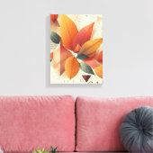 Fall Wall Art-Leaf and Geometric Shapes Leinwanddruck (Insitu (Wohnzimmer))