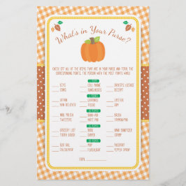 Fall Was ist in Ihrem Purse Baby Shower Game Flyer