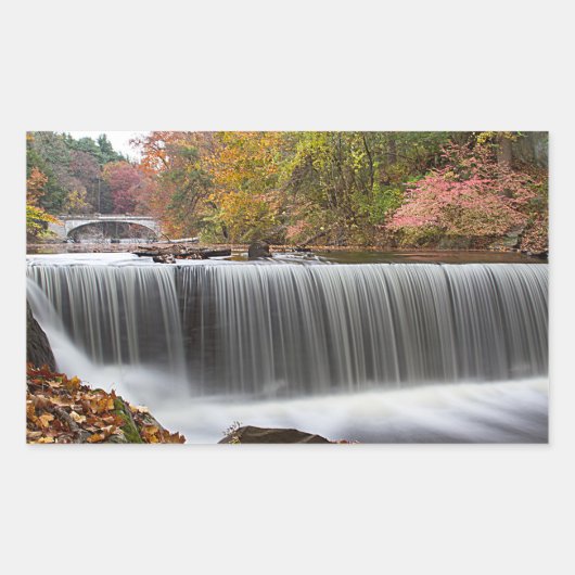 Fall Wasserfall bei Vanderbuild Rechteckiger Aufkleber (Vorderseite)