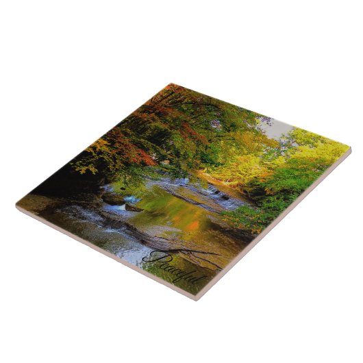 Fall Wasserfall in der Morgensonne Fliese (Seite)