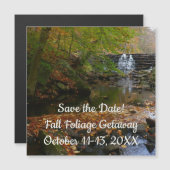 Fall Wasserfall und Bach Save the Date Magnetkarte (Vorne/Hinten)