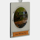 Fall Wasserfall und Creek Pennsylvania Natur Banner-Ornament Silber (Rechts)