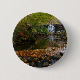 Fall Wasserfall und Creek Pennsylvania Natur Button