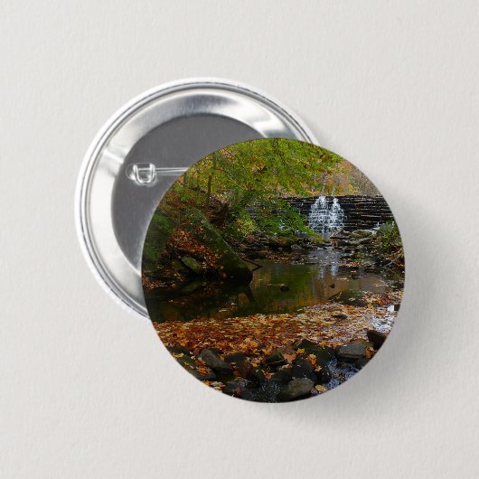 Fall Wasserfall und Creek Pennsylvania Natur Button (Vorne & Hinten)