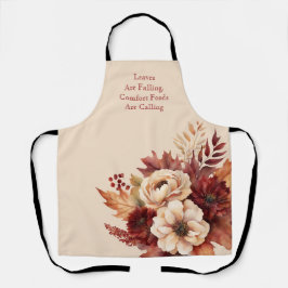 Fall Wasserfarbe Blume Creme und Rot- Schürze