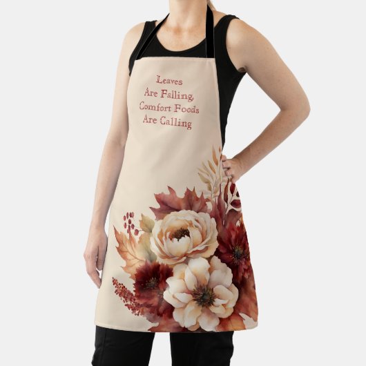 Fall Wasserfarbe Blume Creme und Rot- Schürze (InSitu)