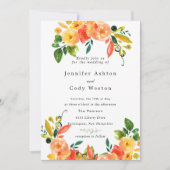 Fall Wasserfarbe Blume Hochzeit Einladung (Vorderseite)