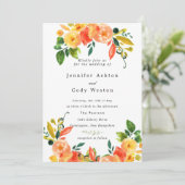Fall Wasserfarbe Blume Hochzeit Einladung (Stehend Vorderseite)