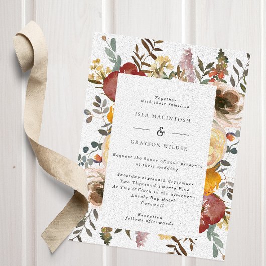 Fall Wasserfarbe Blume Hochzeit Einladung