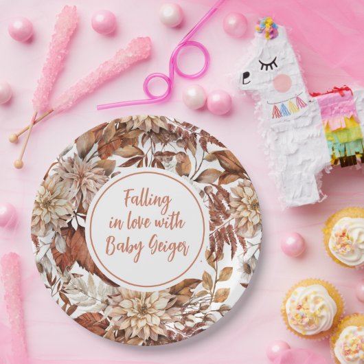 Fall Wasserfarbe Blumenbaby-Dusche Pappteller (Party)