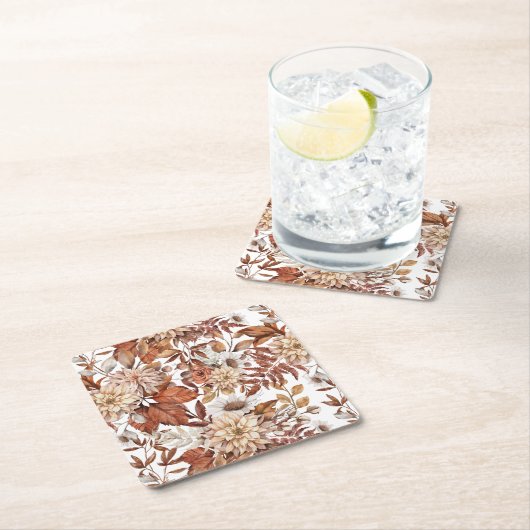 Fall Wasserfarbe Blumenbaby-Dusche Rechteckiger Pappuntersetzer (Vor Ort)