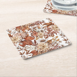 Fall Wasserfarbe Blumenbaby-Dusche Rechteckiger Pappuntersetzer