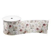 Fall Wasserfarbe Blumenband | Dusty Rose & Blush Satinband (Spule)