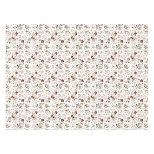 Fall Wasserfarbe Blumendusty Rose Hochzeit Tischdecke (Vorderseite (Horizontal))
