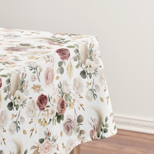 Fall Wasserfarbe Blumendusty Rose Hochzeit Tischdecke (Beispiel)