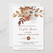 Fall Wasserfarbe Blumenpaare Dusche Einladung (Vorderseite)