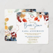 Fall Wasserfarbe Blumenstrauß Einladung (Vorne/Hinten)