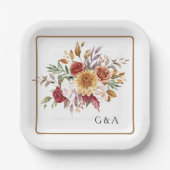 Fall Wasserfarbe Botanisch Pappteller (Vorderseite)