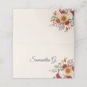 Fall Wasserfarbe Botanisch Platzkarte (Außenseite Aufgefaltet)