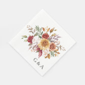 Fall Wasserfarbe Botanisch Serviette (Ecke)