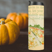 Fall Wasserfarbe Frau und Pumkins Inspiration Thermosbecher