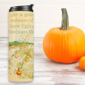 Fall Wasserfarbe Frau und Pumkins Inspiration Thermosbecher