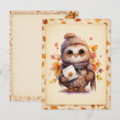 Fall Wasserfarbe - gestürzte Blätter Rahmen - Postkarte (Vorne/Hinten)