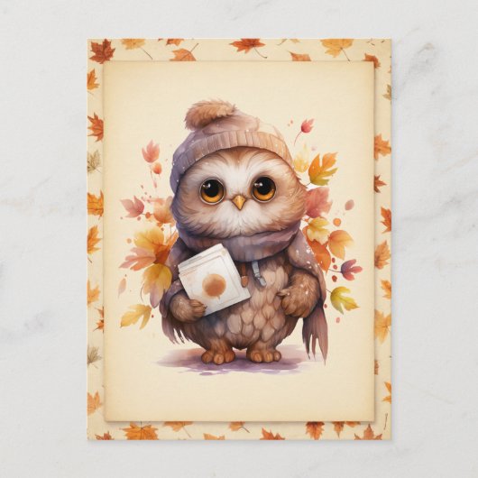 Fall Wasserfarbe - gestürzte Blätter Rahmen - Postkarte (Vorderseite)