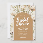 Fall Wasserfarbe Goldene Wildblume Brautparty Einladung (Vorderseite)