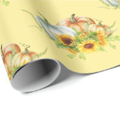 Fall Wasserfarbe Kleine Pumpkins Gelb Geschenkpapier (Rolleneckpunkt)
