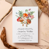 Fall Wasserfarbe Mushroom Babydusche Einladung