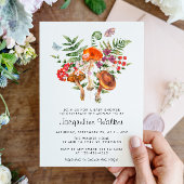 Fall Wasserfarbe Mushroom Babydusche Einladung