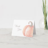Fall Wasserfarbe Orange Pumpkin Baby Dusche Dankeskarte (Vorderseite)