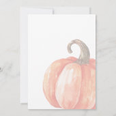Fall Wasserfarbe Orange Pumpkin Baby Dusche Einladung (Rückseite)
