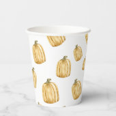 Fall Wasserfarbe Orange Pumpkin Party Pappbecher (Rückseite)