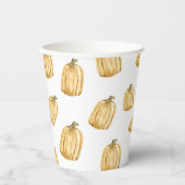 Fall Wasserfarbe Orange Pumpkin Party Pappbecher (Vorderseite)
