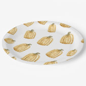 Fall Wasserfarbe Orange Pumpkin Party Pappteller (Schrägansicht)