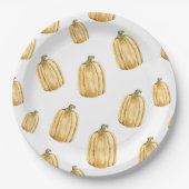 Fall Wasserfarbe Orange Pumpkin Party Pappteller (Vorderseite)