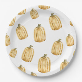 Fall Wasserfarbe Orange Pumpkin Party Pappteller