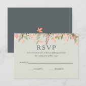 Fall Wasserfarbe Peach und Grüne Hochzeit RSVP Karte (Vorne/Hinten)