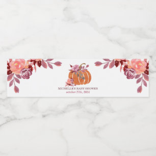 Fall Wasserfarbe Pumpen Blumenwasser Flasche Etike Wasserflaschenetikett