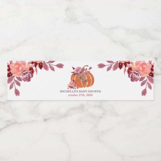 Fall Wasserfarbe Pumpen Blumenwasser Flasche Etike Wasserflaschenetikett (Einzelnes Label)