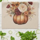 Fall Wasserfarbe Pumpen und Blume- Geschirrtuch (Gefaltet)