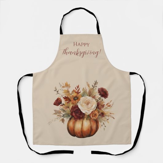 Fall Wasserfarbe Pumpen und Blume- Schürze (Vorderseite)