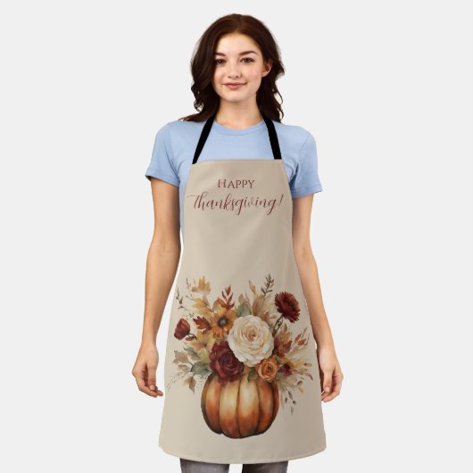 Fall Wasserfarbe Pumpen und Blume- Schürze (Getragen)